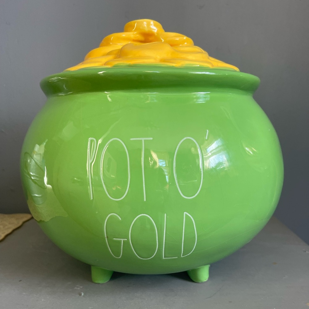 Rae Dunn Green Pot O' Gold Jar